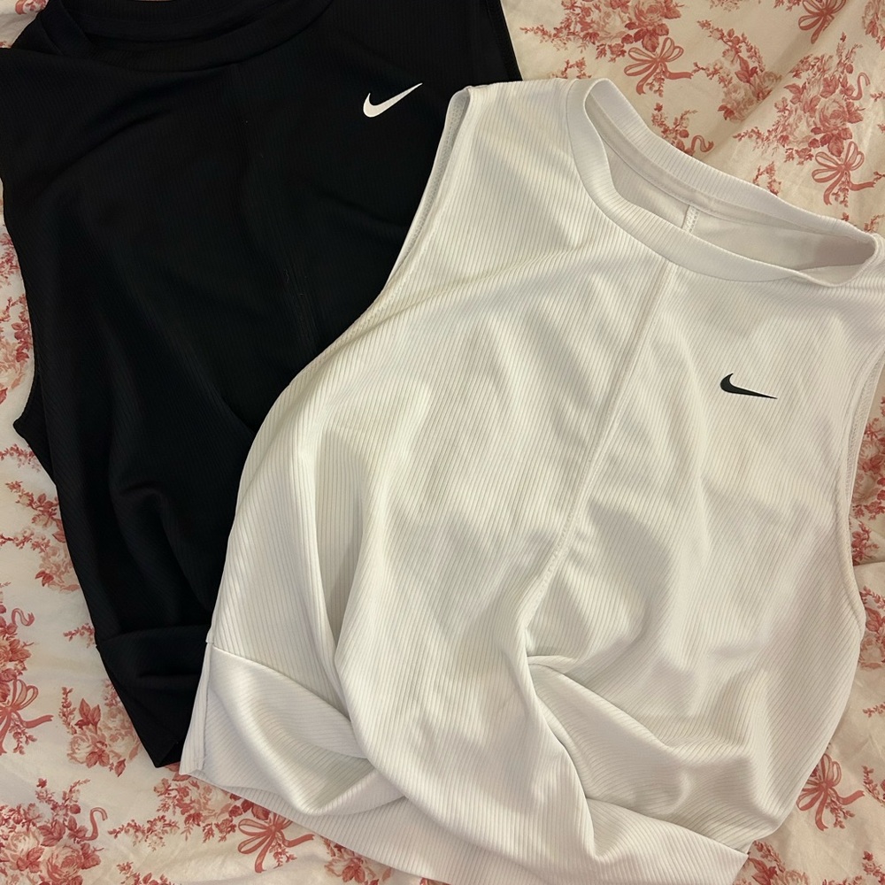 Nike Women's Black and White Muscle Tees